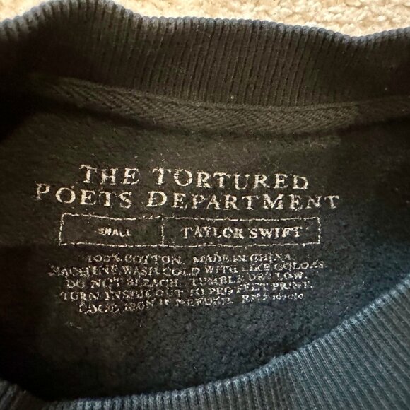 Taylor Swift The Tortured Poets Department Black Crewneck Small - Picture 4 of 5